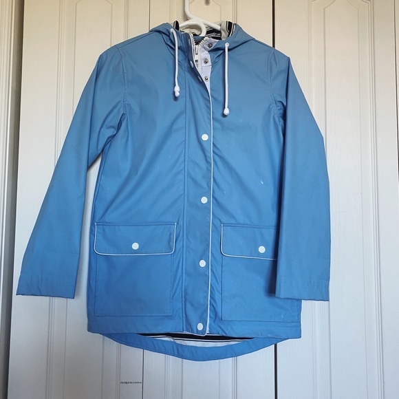 TOPSHOP PETITE SIZE 02 RAIN COAT BABY BLUE - Picture 2 of 3
